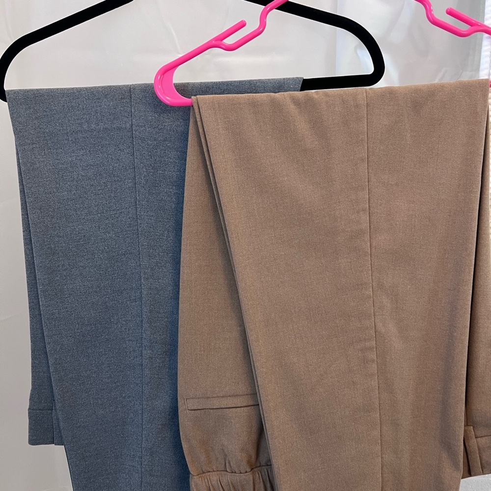 LOFT Women's Gray and Tan Trousers